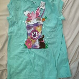 The Children's Place Aqua Bunny Milkshake Tee